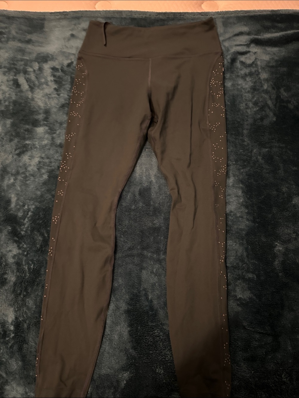 Nike Women's High-Waist Dark green/teal Leggings with Side silver Detail